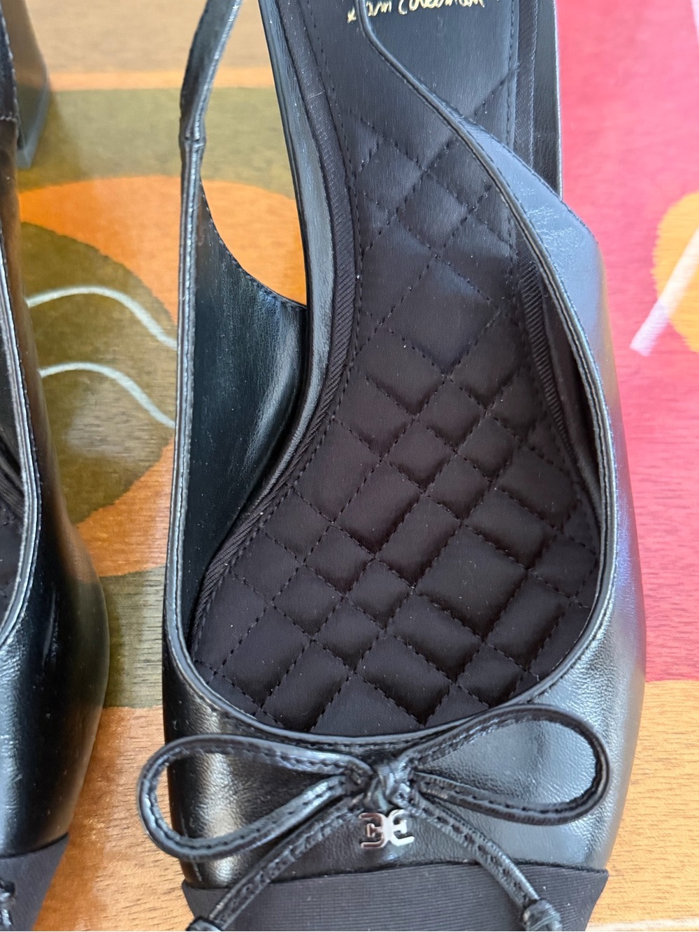 Sam Edelman Black Willette Slingback Pointed Cap Toe Pumps. Women's Size: 8.5. - Picture 8 of 12